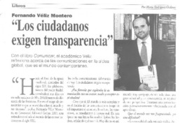 "Los ciudadanos exigen transparencia" (entrevista)  [artículo] Mario Rodríguez Órdenes.