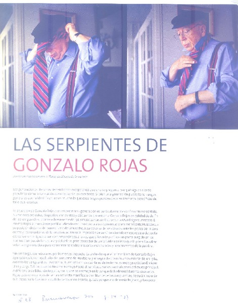 Las serpientes de Gonzalo Rojas  [artículo] Leonardo Sanhueza.