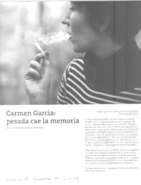 Carmen Garcìa : pesada cae la memoria  [artículo] Alejandra del Rìo.