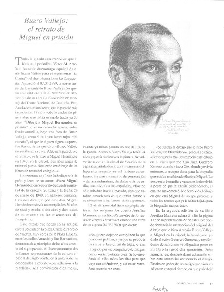 Buero Vallejo: el retrato de Miguel en prisión  [artículo] Sergio Olivares Artigas.