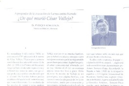 ¿De qué murió César Vallejo?  [artículo] Enrique Robertson.