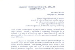 Mujeres transgresoras en la obra de Roberto Bolaño  [artículo] Adán Toro Toledo.