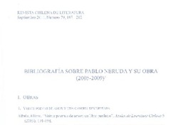 Bibliografía sobre Pablo Neruda (2005-2009)  [artículo].