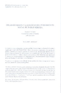Orlando Mason y las raíces del pensamiento social de Pablo Neruda  [artículo] Daniel E. Mason.