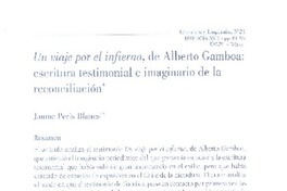 Un viaje por el infierno, de Alberto Gamboa  [artículo] Jaume Peris Blanes.
