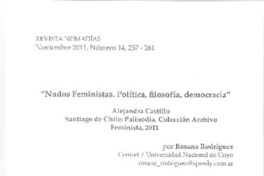 Nudos feministas  [artículo] Rosana Rodríguez.