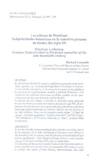 Las odiseas de Penélope  [artículo] Richard Leonardo.