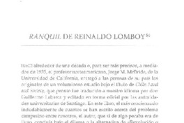 Ranquil de Reinaldo Lomboy  [artículo] E. E.