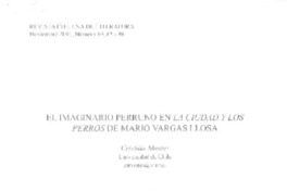 El imaginario perruno en La ciudad y los perros de Mario Vargas Llosa  [artículo] Cristián Montes.