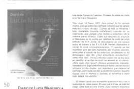 Diario de Lucía Manterola  [artículo] Juan Pablo Yáñez Barrios.