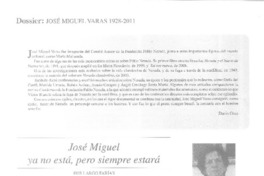 José Miguel ya no está, pero siempre estará  [artículo] Irirs Largo Farías.