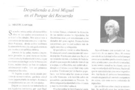 Despidiendo a José Miguel en el Parque del Recuerdo  [artículo] Miguel Lawner, Silvia Aguilera y Paulo Slachevsky.