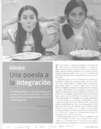 Gladys: una poesía a la integración  [artículo] Sebastián Ramírez Hidalgo.