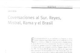 Conversaciones al Sur. Reyes, Mistral, Rama y el Brasil  [artículo] Livia Reis.