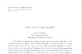 Novelas de Cinthya Rimsky  [artículo] Jorge Guzmán.
