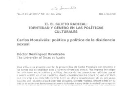 Poética y política de la disidencia sexual  [artículo] Héctor Domínguez Rubalcaba.