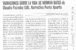 Variacions sobre la vida de Norman Bates  [artículo] Marcelo Beltrand Opazo.