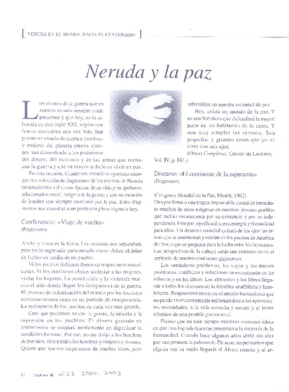 Neruda y la paz.  [artículo]