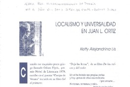 Localismo y universalidad en Juan L. Ortiz.  [artículo]