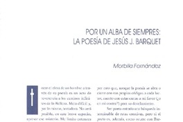 Por un alba de siempres : la poesía de Jesús J. Barquet. [artículo]