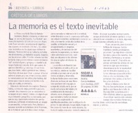 La memoria es el texto inevitable  [artículo] Javier Edwards.