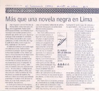 Más que una novela negra en Lima  [artículo] Ernesto Ayala.