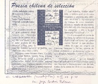 Poesía chilena de selección  [artículo] Jorge Andrés Palma.