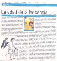 La edad de la inocencia  [artículo] José Ignacio Silva A.
