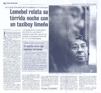 Lemebel relata su tórrida noche con un taxiboy limeño  [artículo] Felipe Castro.