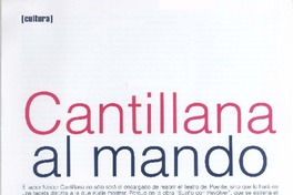 Cantillana al mando  [artículo] Soledad Escudero.