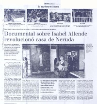 Documental sobre Isabel Allende revolucionó casa de Neruda  [artículo] Roberto Careaga C.