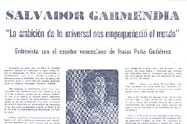 "La ambición de lo universal nos empequeñeció el mundo" (entrevista)  [artículo] Isaías Peña Gutiérrez.