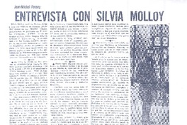 Entrevista con Silvia Molloy (entrevista)  [artículo] Jean Michel Fossey.