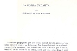 La poesía nadaísta  [artículo] Darío Jaramillo Agudelo.