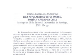 Lira Popular (1860-2976) Pueblo, poesía y ciudad en Chile  [artículo]Rocío Rodríguez Ferrer.