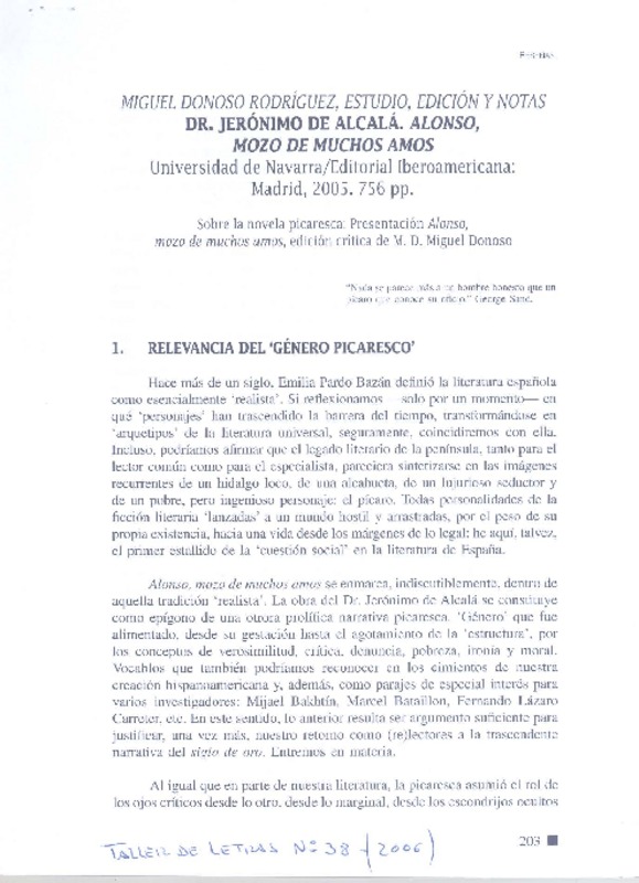 Dr. Jerónimo de Alcalá, Alonso, mozo de muchos amos  [artículo]Ana Lea-Plaza.
