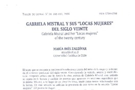 Gabriela Mistral y sus "Locas mujeres" del siglo veinte  [artículo]María Inés Zaldívar.