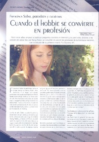 Cuando el hobbie se convierte en profesión (entrevista)  [artículo] Valeria Zúñiga.