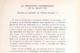 La literatura celestinesca en el siglo 16  [artículo] Antonio Castro Díaz.