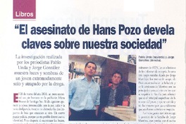 "El asesinato de Hans Pozo devela claves sobre nuestra sociedad" (entrevista)  [artículo] Mario Rodríguez Órdenes.