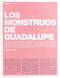 Los monstruos de Guadalupe (entrevista)  [artículo] Gonzalo Maier.
