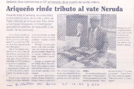 Ariqueño rinde tributo al vate Neruda  [artículo].