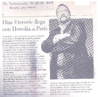 Díaz Eterovic llega con Heredia a París  [artículo].