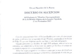 Discurso de recepción  [artículo] Oscar Pinochet de la Barra.
