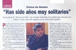 "Han sido años muy solitarios" [entrevista]  [artículo] Mario Rodríguez Órdenes.