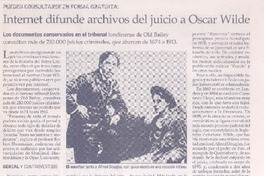Interner difunde archivos del juicio a Oscar Wilde  [artículo].