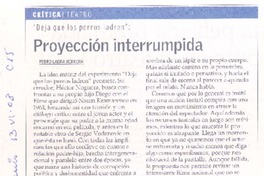 Proyección interrumpida  [artículo] Pedro Labra Herrera.