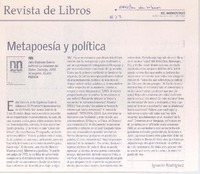 Metapoesía y política  [artículo] Ignacio Rodríguez.