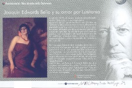 Joaquín Edwards Bello y su amor por Lusitania  [artículo] Carmen Gaete de Bunster.