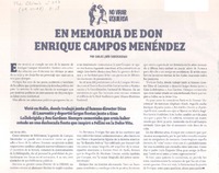 En memoria de Don Enrique Campos Menéndez  [artículo] Carlos Lavín Subercaseaux.